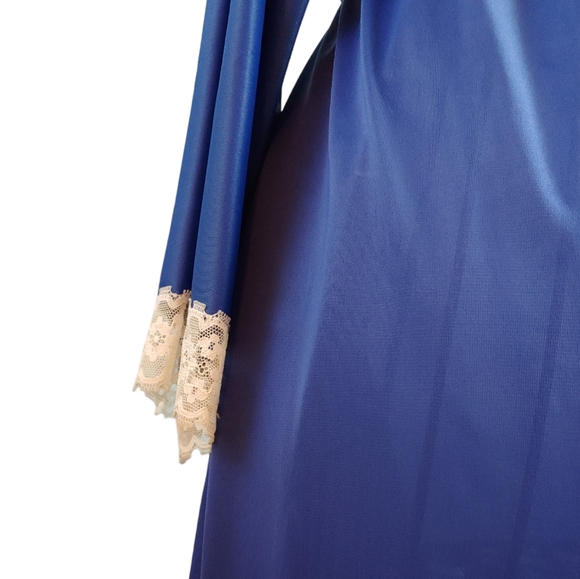 Vintage Vanity Fair Nylon Blue Dressing Gown Robe Nightgown Duster - Size 34 - Picture 7 of 16